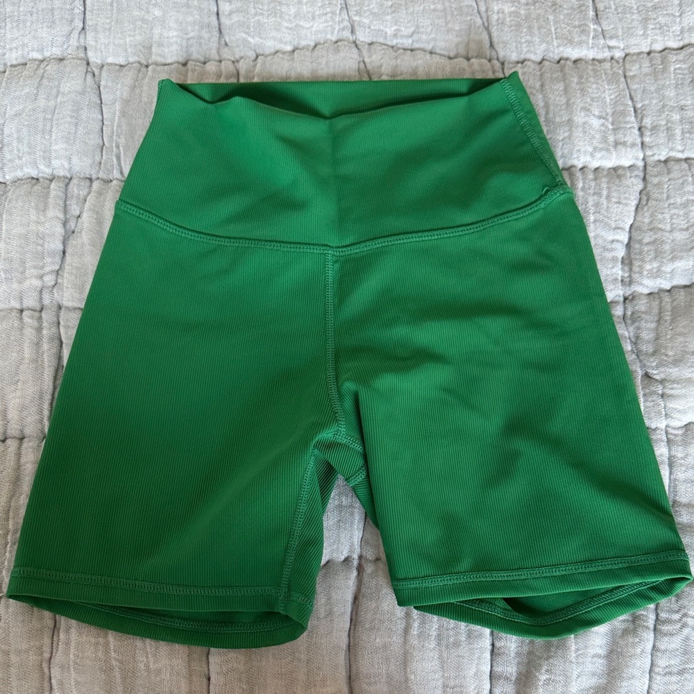 WILO the label green ribbed bike shorts NWT